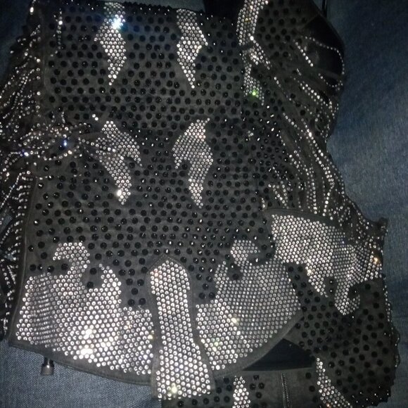 AZALEA WANG " RODEO BADNESS " BLACK EMBELLISHED WESTERN BOOT ( BRAND NEW !!!!!!! - Picture 2 of 7